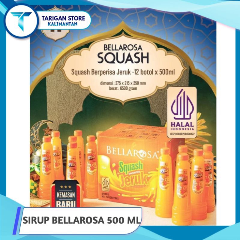 

️️BELLAROSA SIRUP ORANGE SQUASH MINUMAN JERUK12 BOTOL 500ML