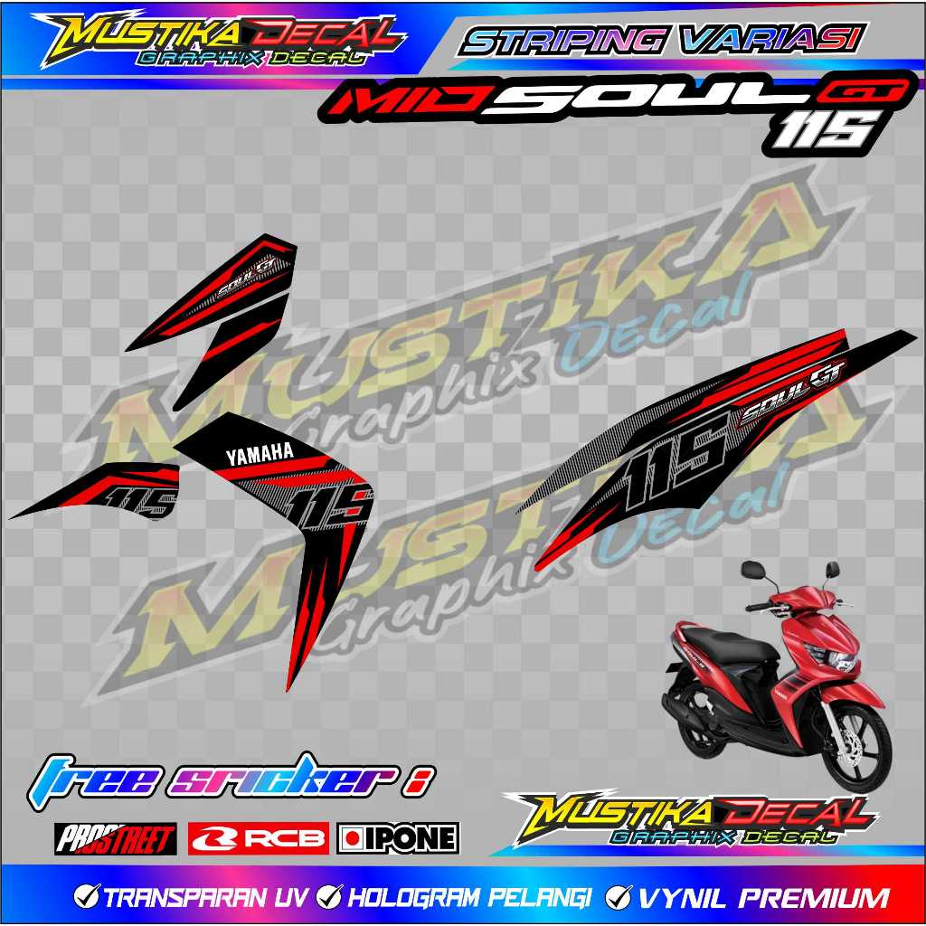STRIPING VARIASI YAMAHA MIO SOUL GT 115 / STICKER LIST VARIASI MOTOR YAMAHA MIO SOUL GT 115