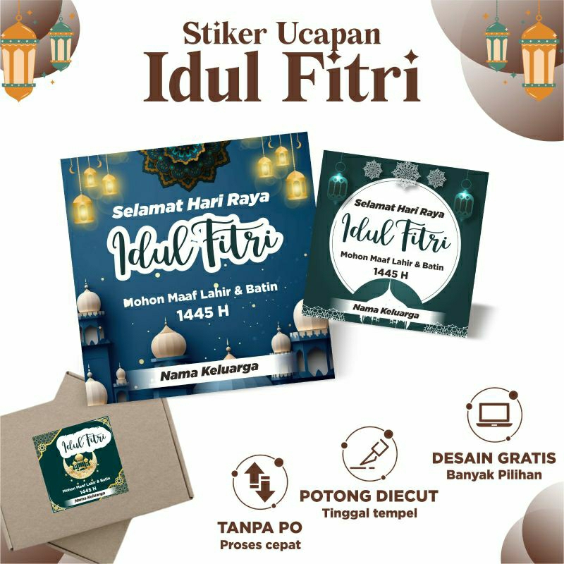 

Stiker Idul Fitri / Stiker Ucapan Idul Fitri Custom Persegi Termurah