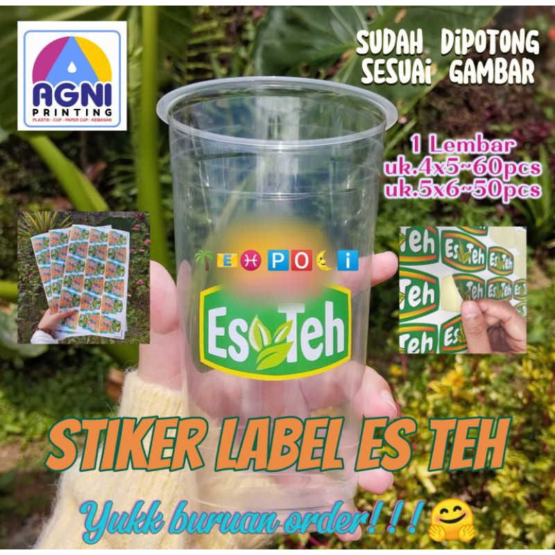 

Stiker Es Teh hijau 4x5~60pcs bisa COD