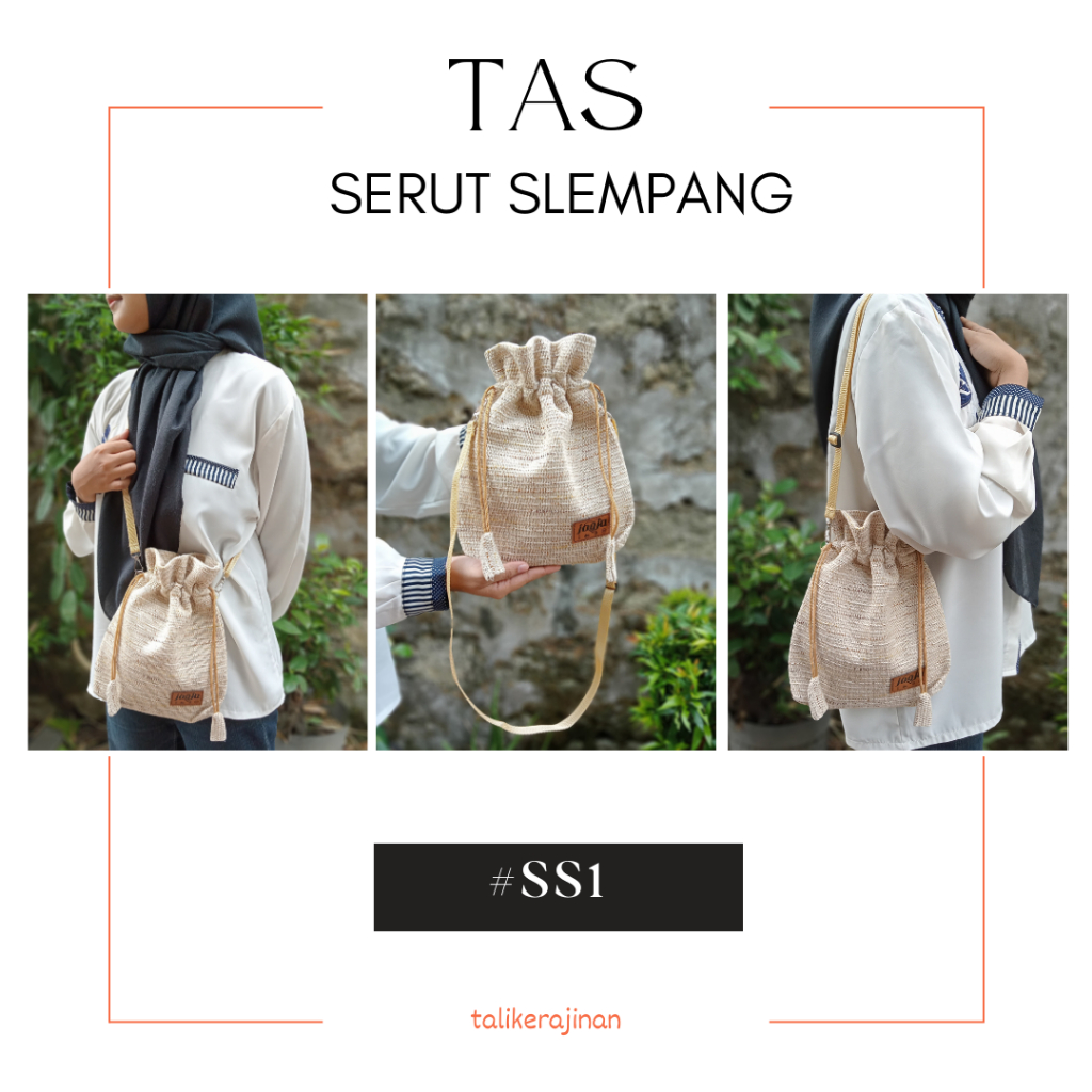 Tas slempang serut fashion wanita/bahan kain sintetis/tas khas JOGJA
