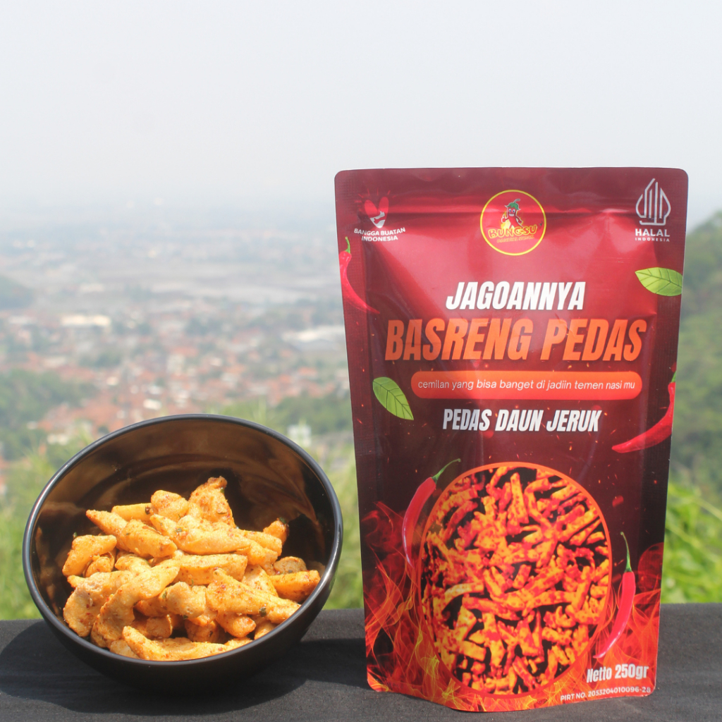 

Basreng Pedas Daun Jeruk Snack Bandung Bakso Goreng Cemilan Viral 250gram