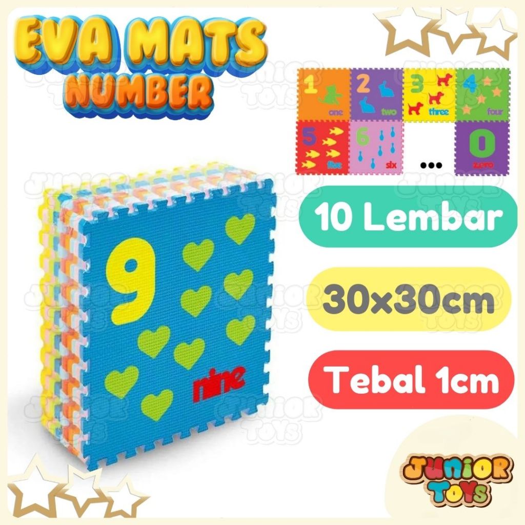 Karpet Lantai Anak Gambar Angka Alas Lantai Evamat Tebal Puzzle Busa Eva