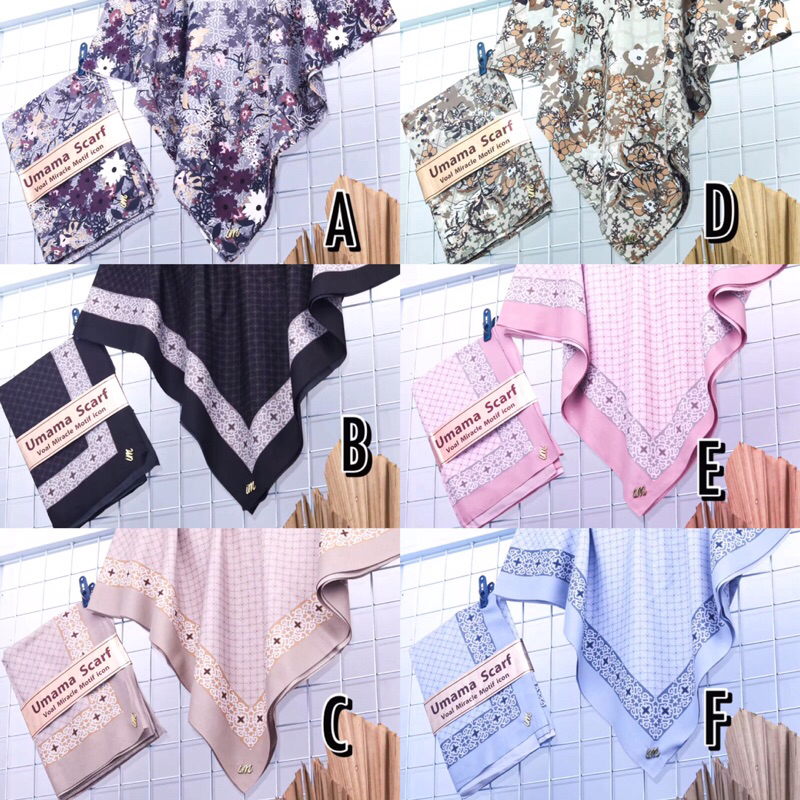 KERUDUNG MOTIF TERBARU. OSKARA 115x115.  HIJAB MOTIF KEKINIAN. UMAMA SCARF MOTIF