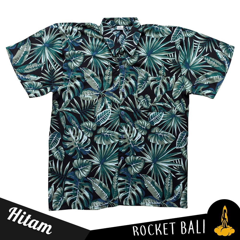 Kemeja Pantai Hitam - Kemeja Pantai Pria - Baju Pantai - Kemeja Pria Murah - Kemeja Rocket Bali