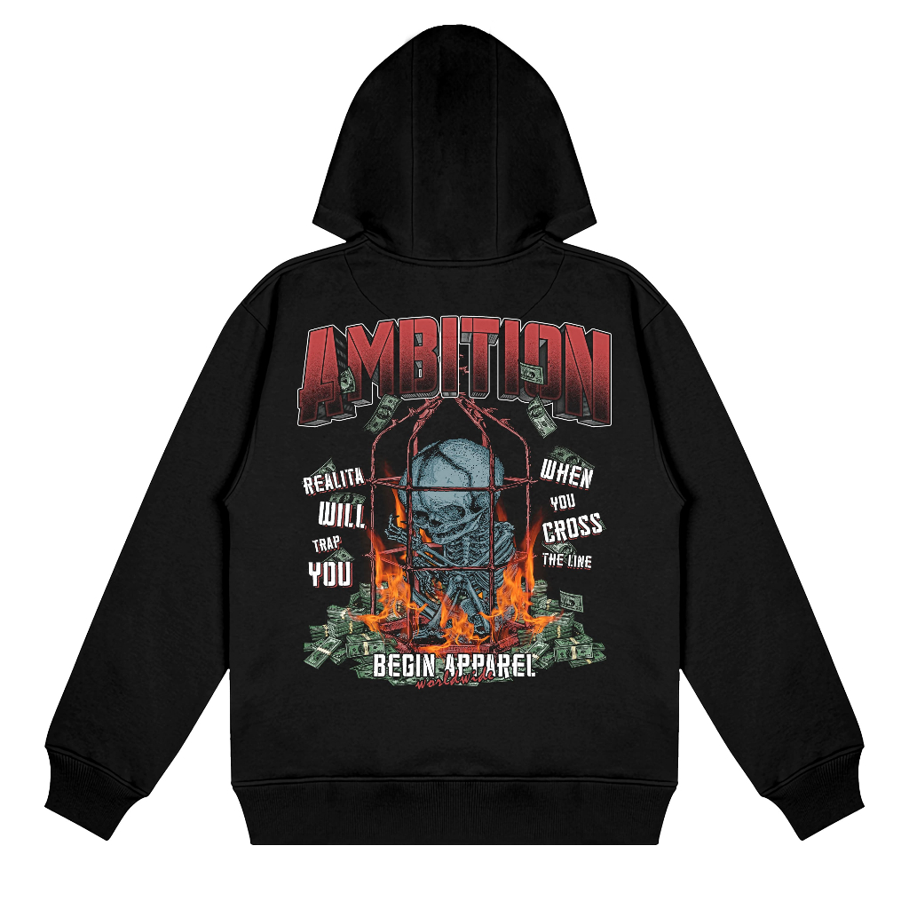 Hoodie Hitam Ambition Cotton Fleece 280Gsm BGNAPPRL