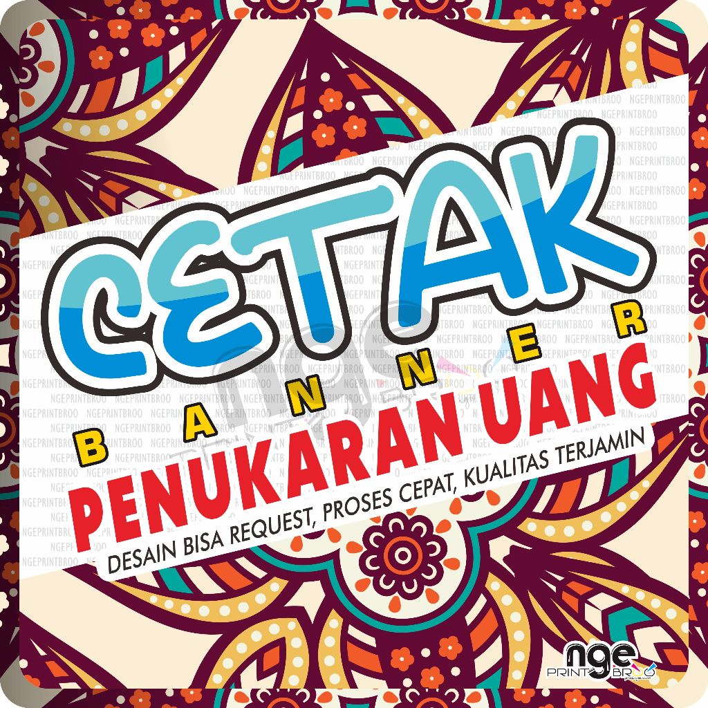 BANNER PENUKARAN UANG / SEGALA UKURAN / RAMADHAN / HARI RAYA / CEPAT / 1 HARI JADI