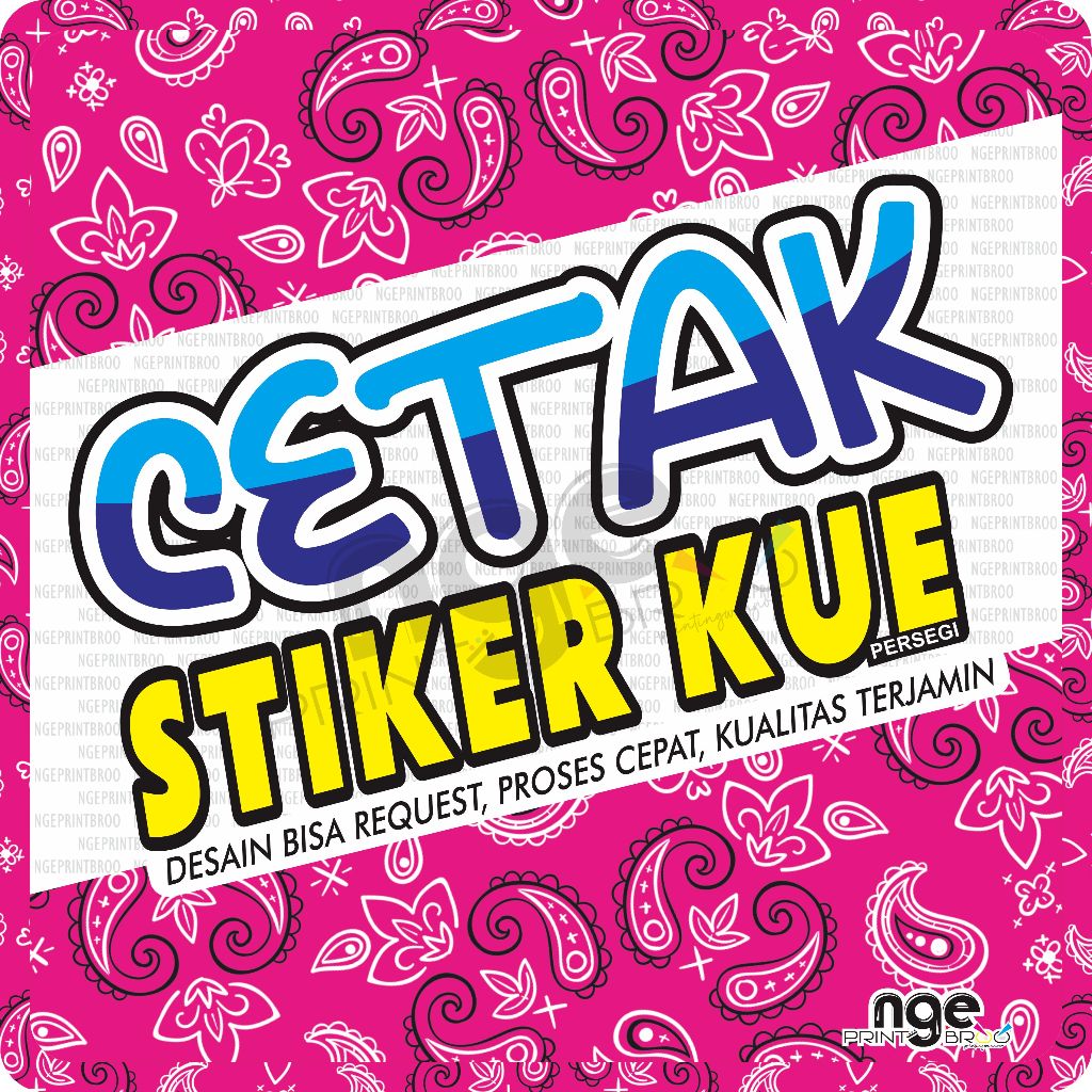 

CETAK STIKER / KUE / PERSEGI / CETAK STIKER LABEL CHROMO / VINYL PUTIH / VINYL TRANSPARAN / LABEL MAKANAN CHROMO / LABEL PRODUK / STIKER LABEL USAHA / STIKER LABEL KEMASAN PRODUK / FREE DESIGN