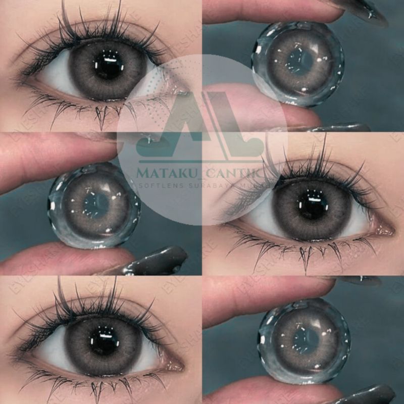 Softlens Grey Gradasi New Diameter kecil 14mm | Softlens Mata Sipit | Softlens Ring | Softlens Kulit