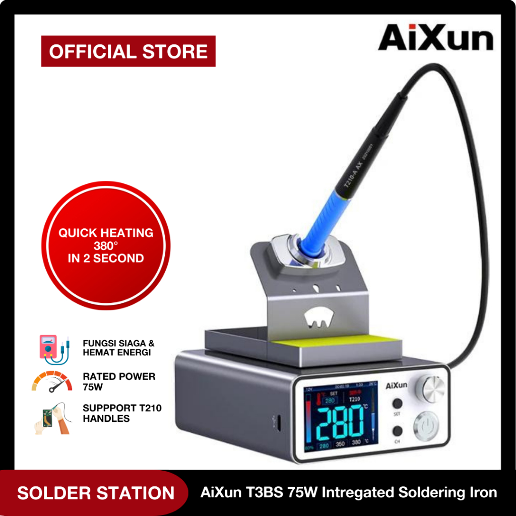Aixun T3BS-210 75W Integrated Soldering Iron Station for Electronics Repair With T210 Mata Solder C2