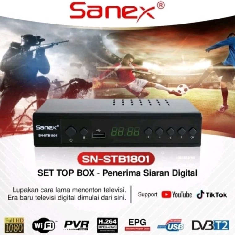 VCL SET TOP BOX SANEX  TV DIGITAL RECEIVER SANEX SNSTB181 SET TOP BOX TV DIGITAL DVBT2  SET TOP BOX 