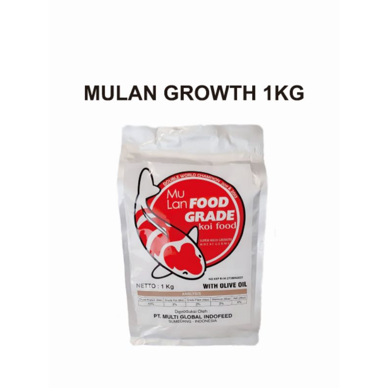 Mulan Growth 1kg, Premium Koi Food - size M