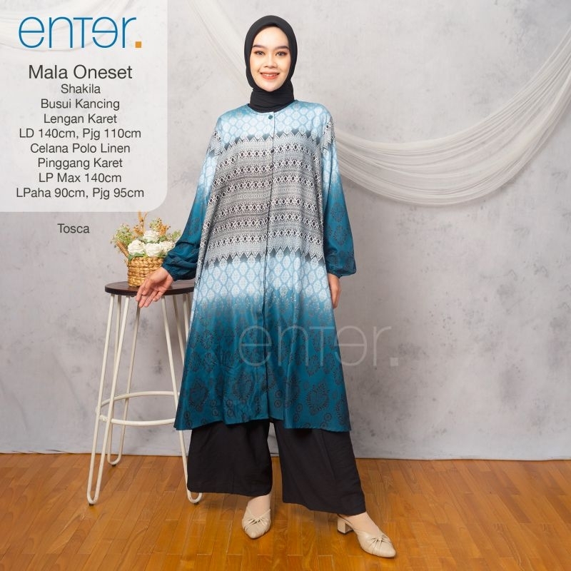 Hijabmoe - Mala Oneset Setelan Super Jumbo One Set Wanita Kekinian Big Size Jumbo LD 140 Hijab Style