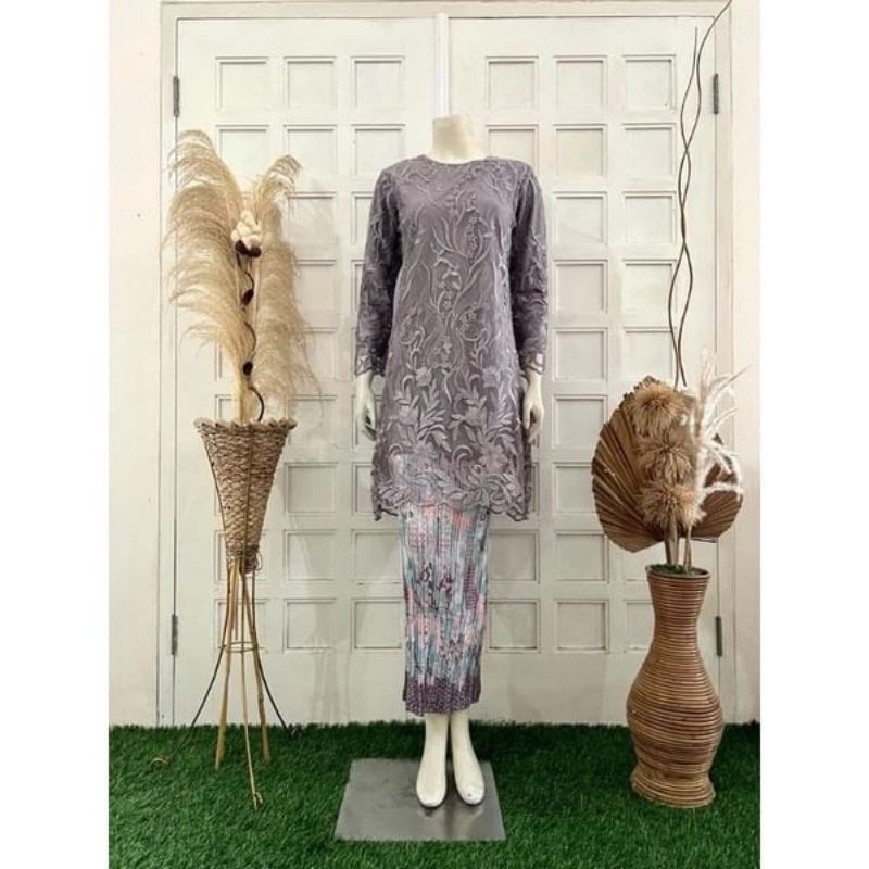 Atasan Tunik Tile Bordir - Kebaya Tunik Tulle