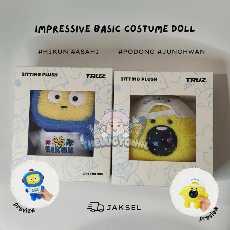 TRUZ Impressive Basic Costume Sitting Plush Doll Podong Junghwan Hikun Asahi Romy Jihoon Bonbon Junk