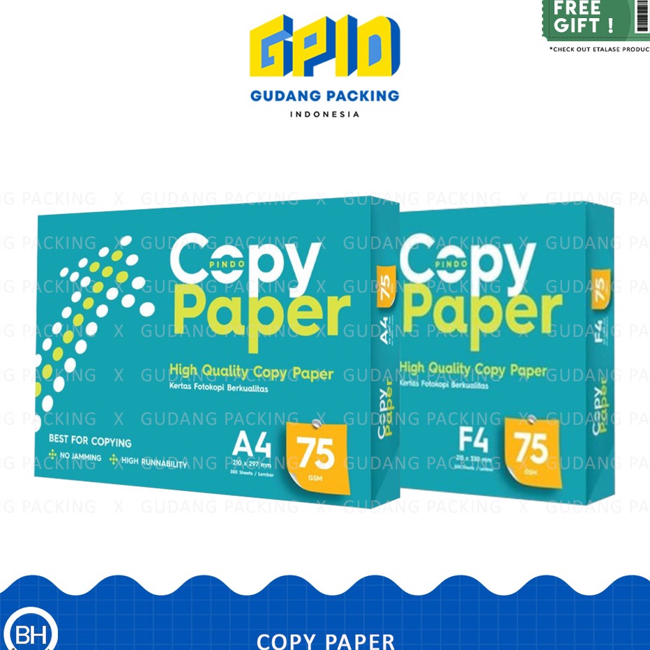 

Terlaris COPY PAPER Kertas HVS A4 F4 75 Gsm