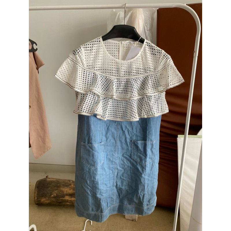 Preloved Moscato Blue Denim Dress | Denim Dress Midi | Denim Top | Dress Jeans | Atasan Denim