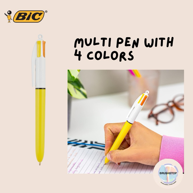 

BIC Pen multi color 4 warna pink ungu oranye kuning