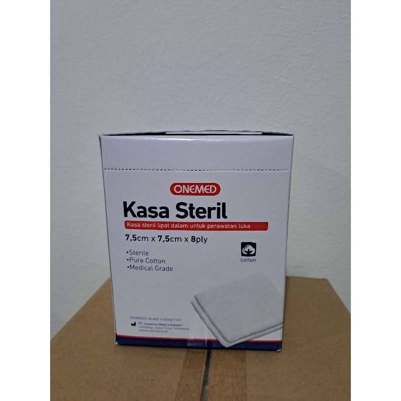 Onemed Kasa steril 7,5cmx7,5cmx8ply perbox isi 25pcsx2lembar kasa steril kasa steril penutup luka