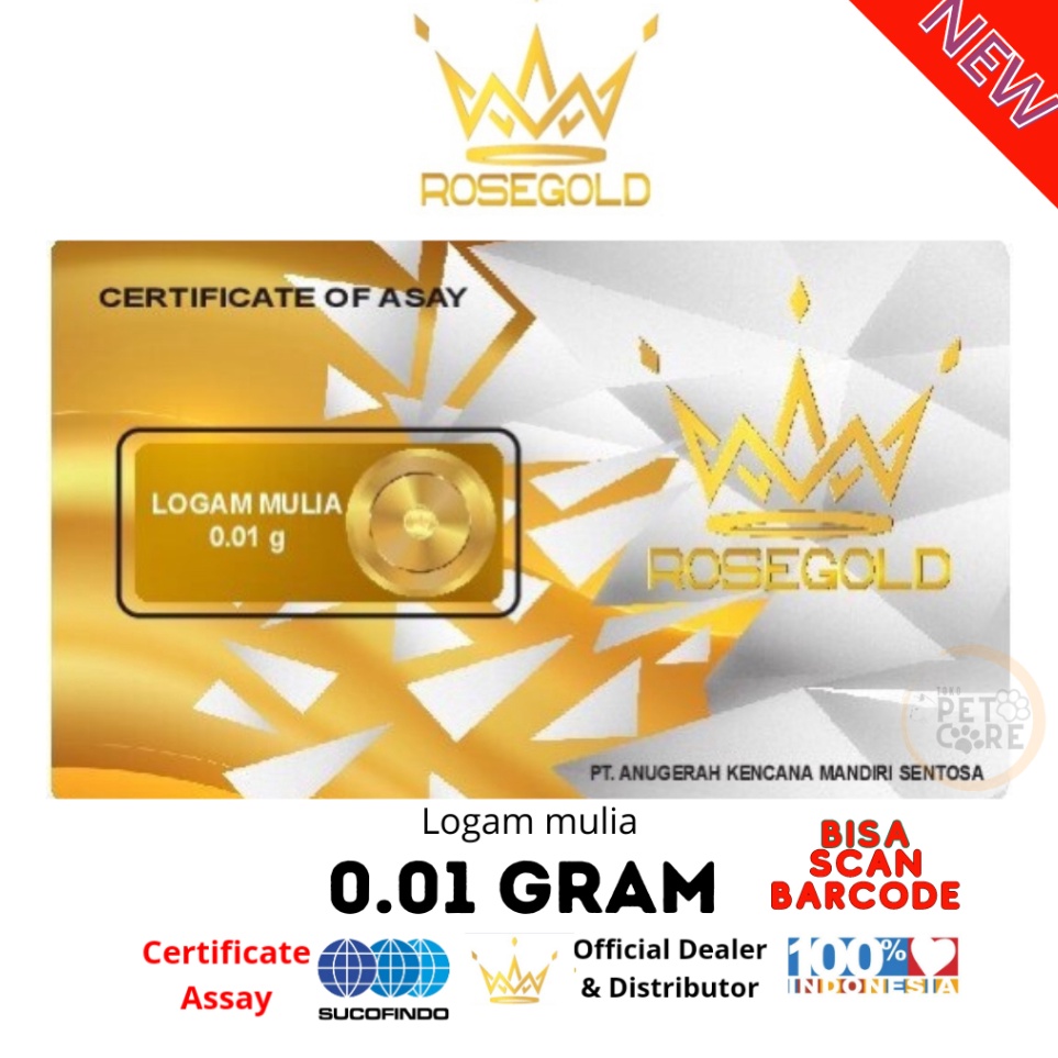 Yang terbaru ROSE GOLD 1 GRAM LOGAM MULIA EMAS MINI
