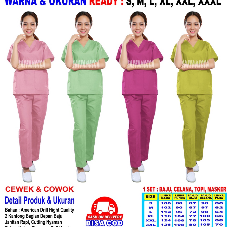 ORIGINAL BAJU OK BAJU OKA SCRUB MEDIS SCRUB PERAWAT BAJU MEDIS BAJU PERAWAT LENGAN PENDEK MODEL TERB