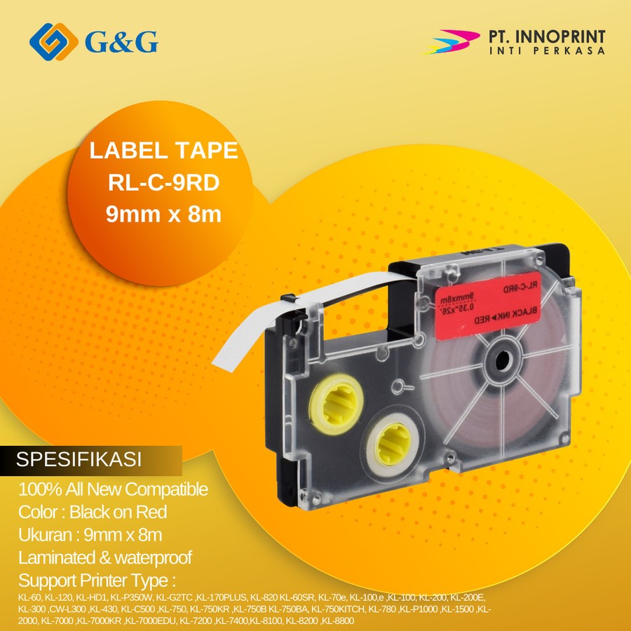 

Refill pita EZ label tape untuk casio 9 mm G&G