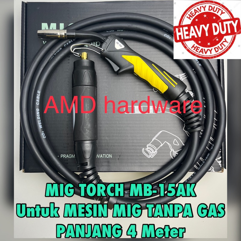 Tang Las MIG TORCH MB15AK 4 meter MB 15AK EURO Connector Stang utk Mesin Las daiden panasonic multip
