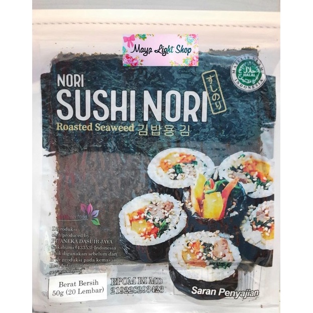 

1212 COD Nori sushi isi 2 lembar nori sakao sushi java halal termurah rumput laut bahan sushi kimbap bento manjun seaweed tokinori sushi nori tokinori java