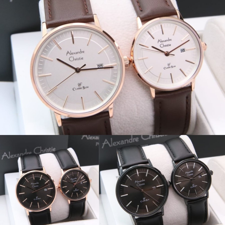 jam tangan couple Alexander Cristie ORIGINAL ac8694 ac 8694 kulit
