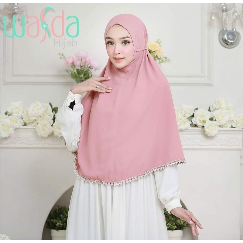jilbab bergo crincle premium pake renda ori wafdahijab