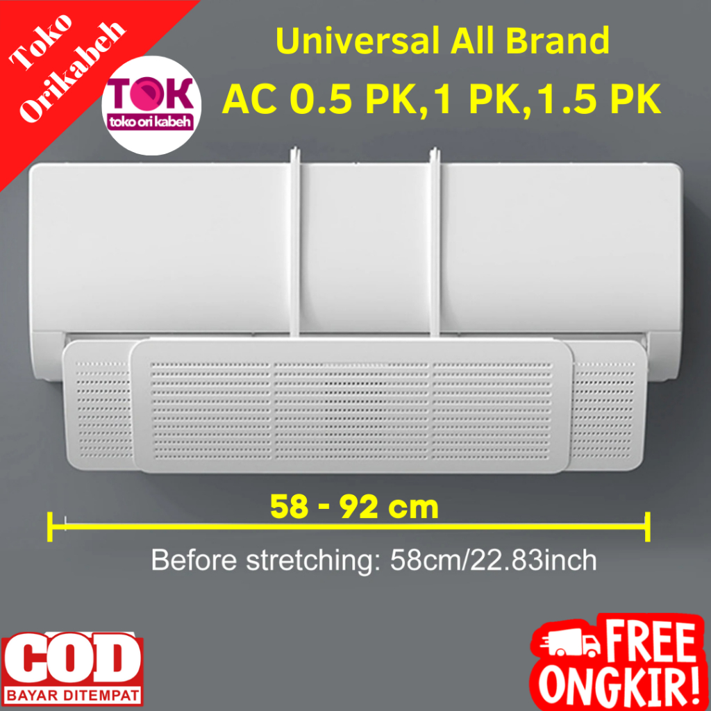 Talang AC Reflektor Cover Penahan Hembusan Angin Indoor AC Penghalang Hembusan AC Kamar Rumah Kantor