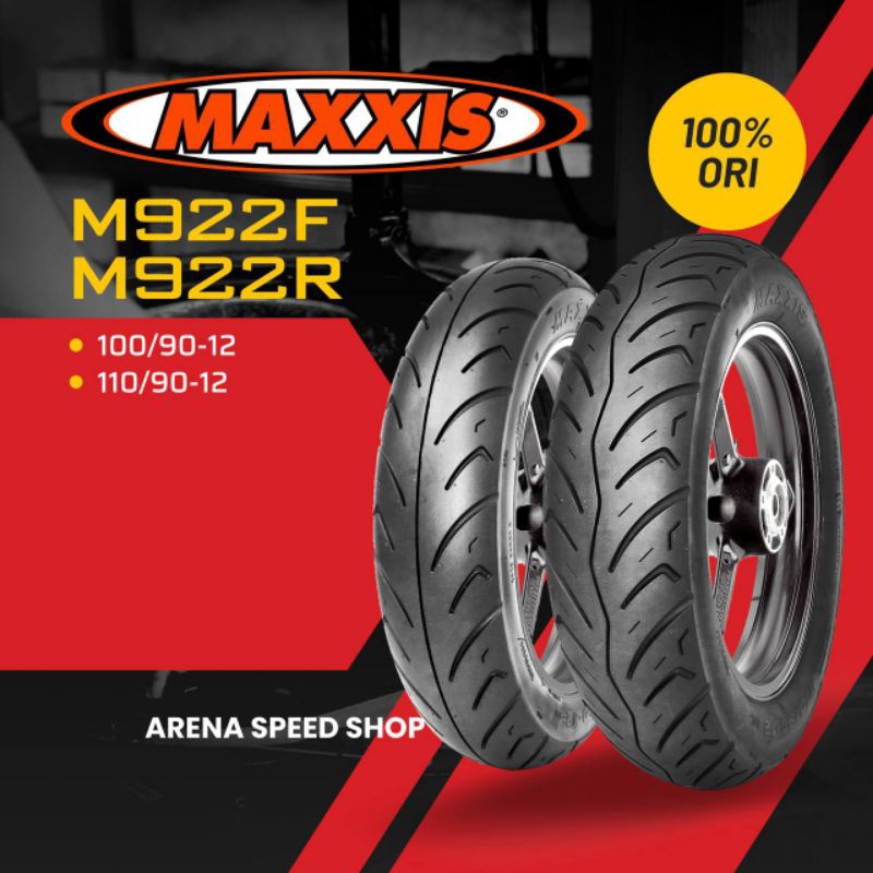 Maxxis M922F M922R Ban Luar Scoopy Ring 12 100/90-12 110/90-12 Ban Maxxis Tubeless R12 Oriiginal