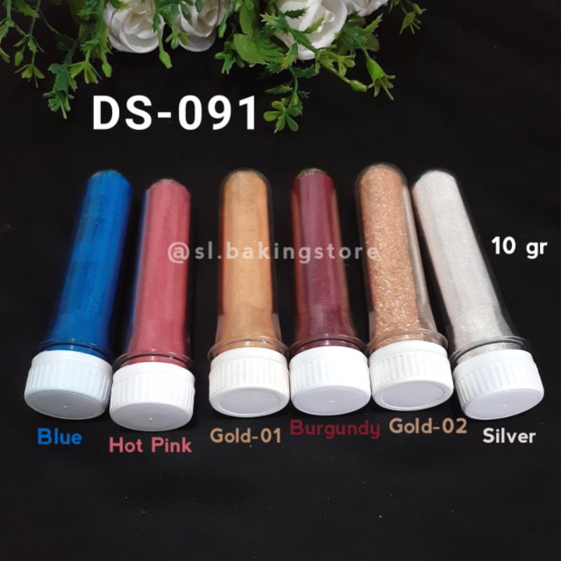 

DS-091 DS-090 LUSTRE DUST/BUBUK GLITTER 10GR BIRU, HOT PINK, GOLD, BURGUNDY,SILVER