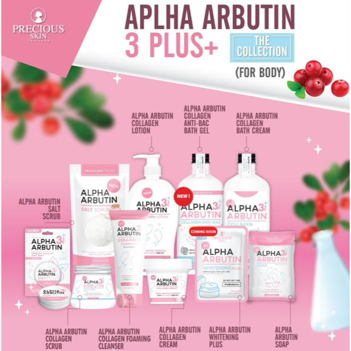 SKINCARE THAILAND✔️ PRECIOUS SKIN ALPHA ARBUTIN 3+ SERIES - Bubuk Powder Pemutih Badan | Sabun | Ser