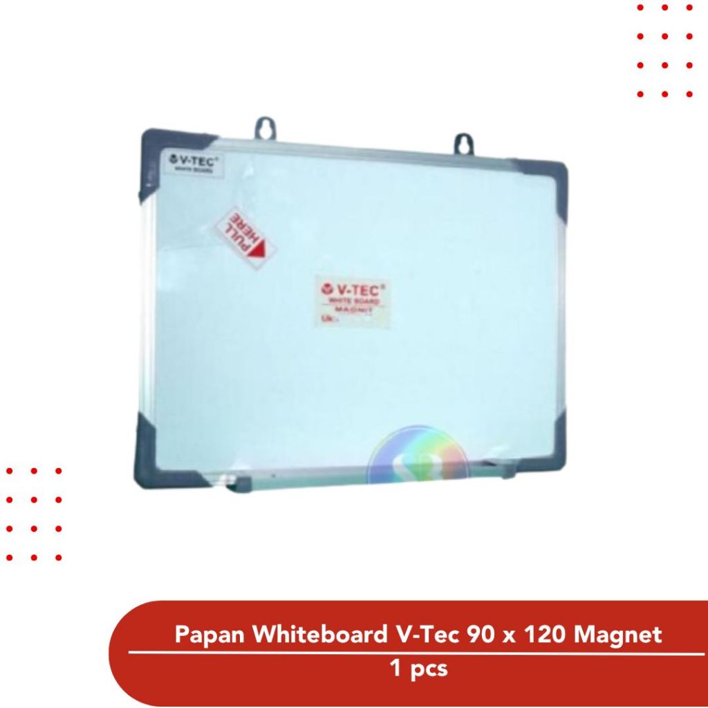 

Papan Whiteboard V-Tec 90 x 120 Magnet Gantung