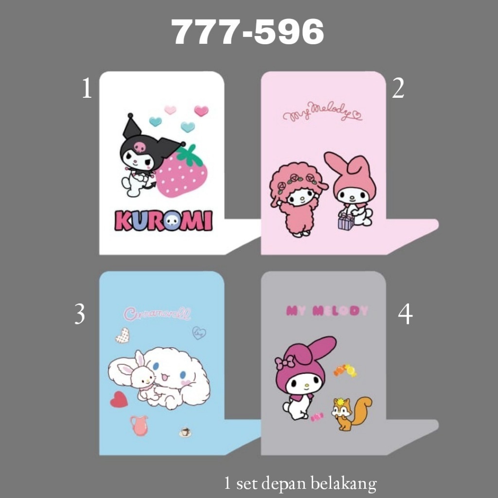 

Sekat File / Book End / Penyangga Buku / Sandaran Buku Besi Motif Fancy Kuromi 777-596