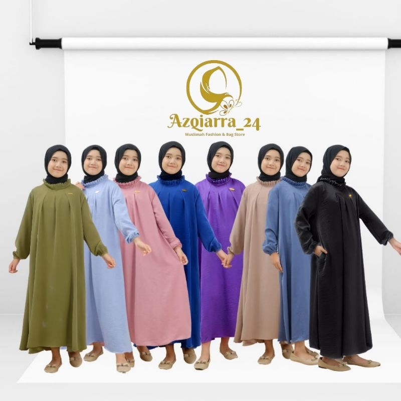 Gamis anak crinkle airflow premium usia 3 s/d 14 tahun super murah