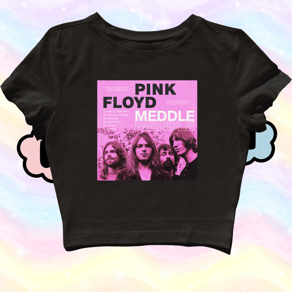 STARPERSON | CROP TOP PINK FLOYD MEDDLE BLACK | GRUNGE | Y2K | METAL | VINTAGE | ANIME | BAND | KPOP