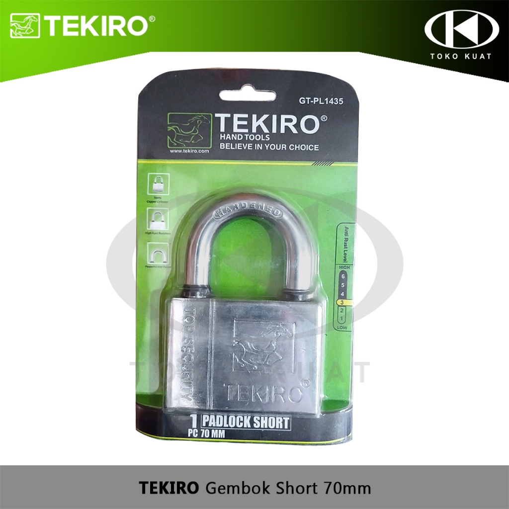 Gembok Pendek 70mm TEKIRO GT-PL1435 Padlock Short