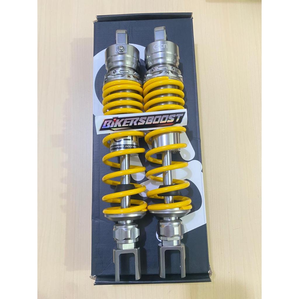 Shock Gen Cen Genesis Yamaha NMAX 335 mm 1985 CNC Titanium/Yellow