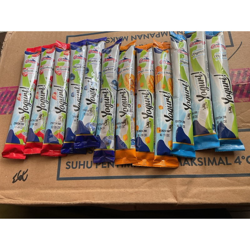 

Cimory Yogurt Stick 40gr original, Strawbery, manggo atau Blueberrybisa mix bisa 1 karton isi 100pcs