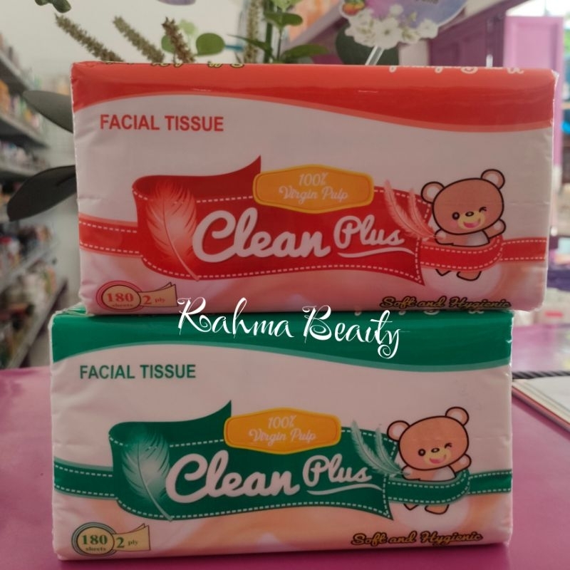 TISSUE CLEANPLUS 180SHEET / FACIAL TISSUE CLEAN PLUS / TISU CLEAN PLUS