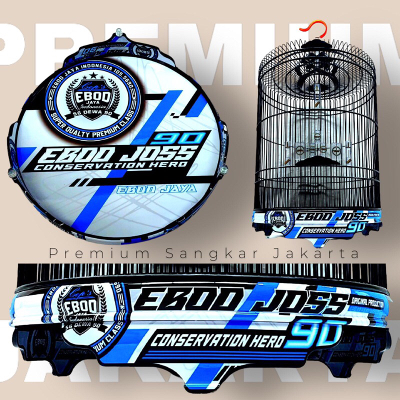 Sangkar Kandang Murai Ebod Decal Joss Hero Blue