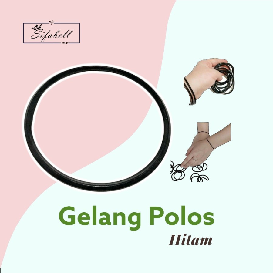 Gelang Karet Polos Hitam Gelang Pria Wanita Unisex Aksesoris Gelang