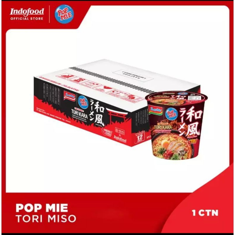 

1 dus pop mie torimiso - torikara isi 12 cup ramen