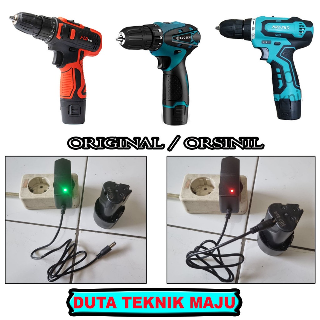 Orsinil Charger Casan Baterai Mesin Bor Cordless Indikator Lampu Led / Casan Bor Cordles 12 Volt Unt