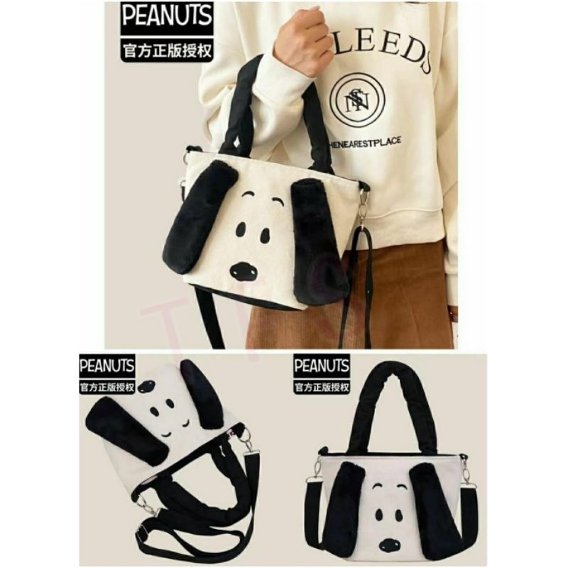 CL Tote tas tenteng selempang Snoopy kuping ori