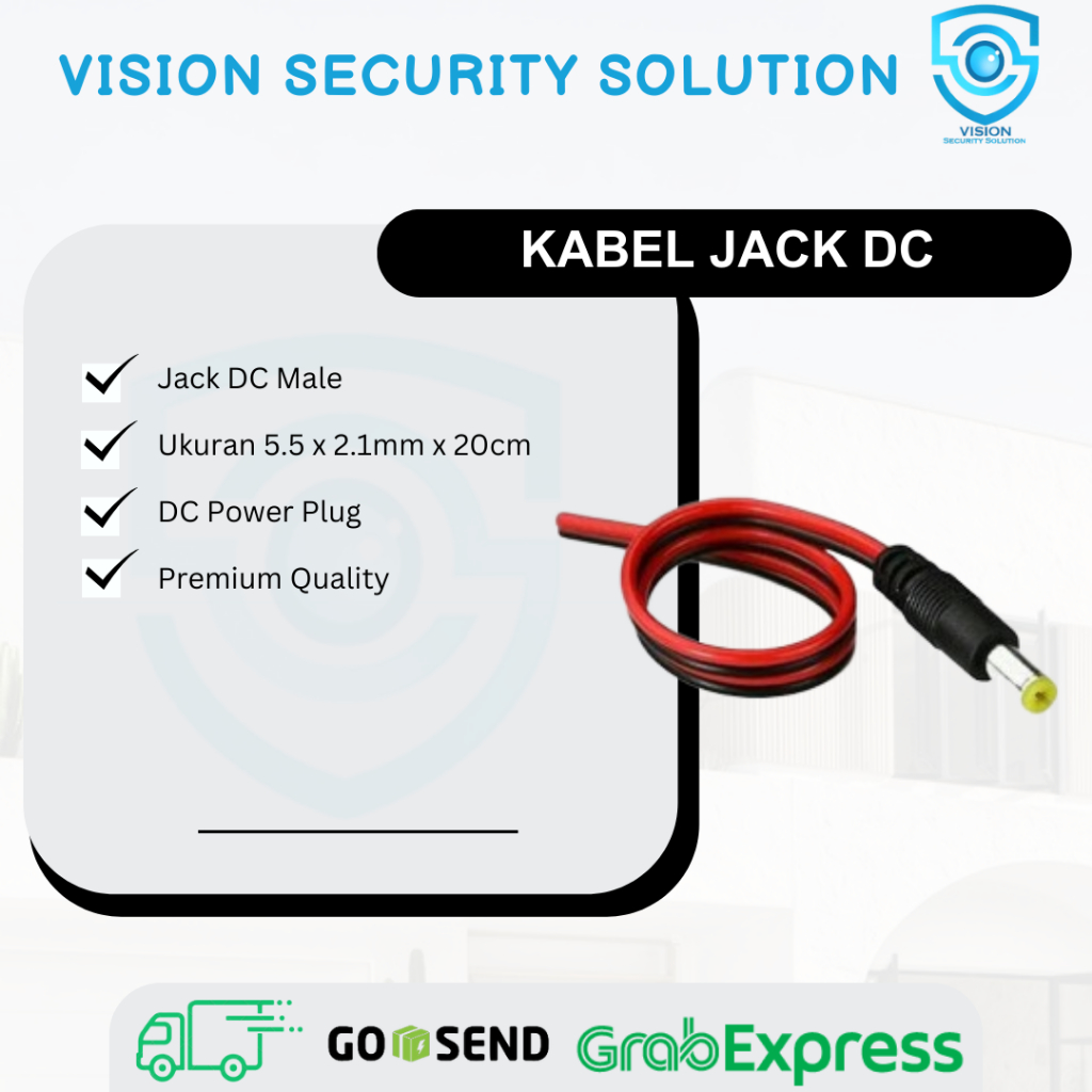 Kabel Jack DC 12V Power Supply Male Konektor Adaptor CCTV