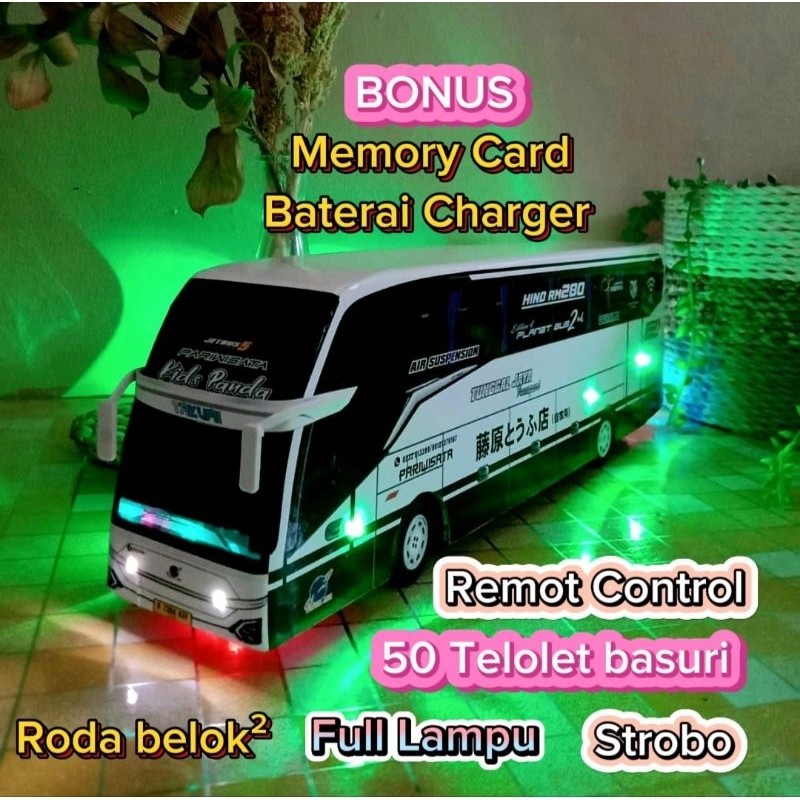 miniatur bus telolet basuri remot strobo bis mainan tunggal jaya kids panda jetbus 5