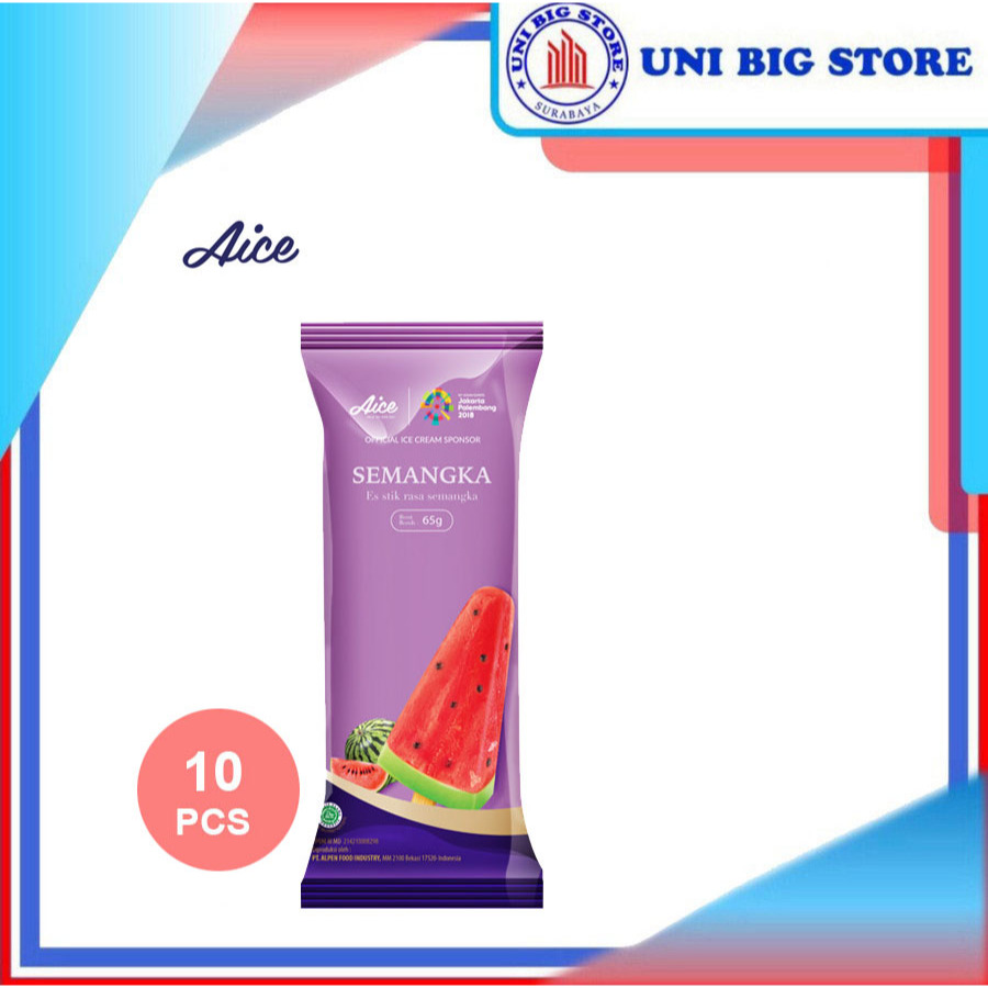 

AICE Watermelon Ice Cream Stick 65 gr x 10 pcs Es Krim Semangka